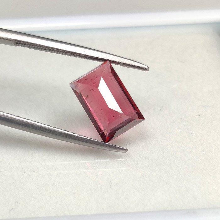 2.91 Ct Pink Tourmaline | Certified Natural Rubellite Tourmaline | Emerald Cut Loose Gemstone | Vibrant Pink Tourmaline for Custom Jewelry