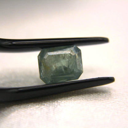 1.65 Ct Natural Montana Sapphire | Hand Mined Emerald Cut Light Blue Green Loose Gemstone | Montana Mined Sapphire | USA Gemstone