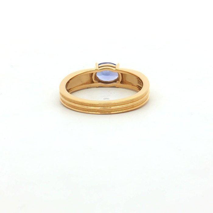 Oval Tanzanite Solitaire Ring | Gold Plated Sterling Silver, December Birthstone