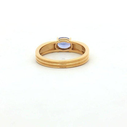 Oval Tanzanite Solitaire Ring | Gold Plated Sterling Silver, December Birthstone