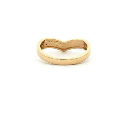 Natural Diamond Chevron Ring in Gold Plated Sterling Silver | HRD Antwerp Pavé V Ring