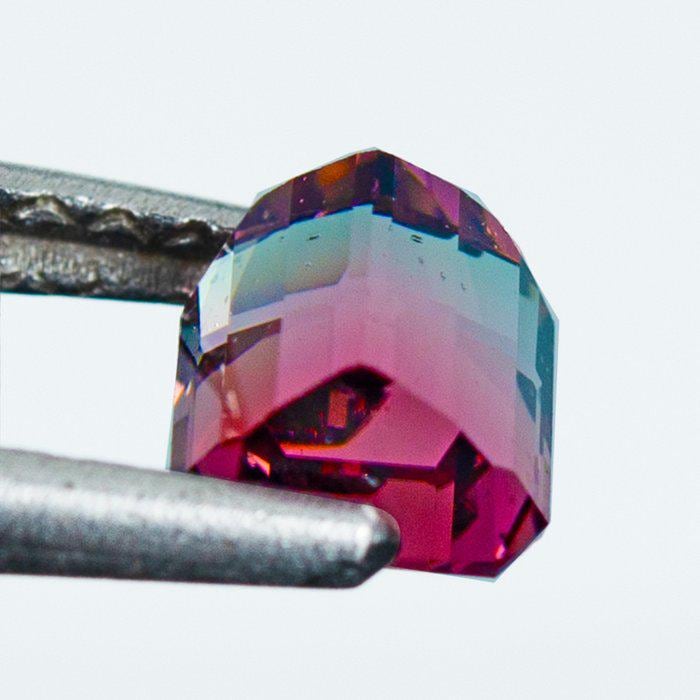 Natural Bi-Color Tourmaline Gemstone | IGI Certified Emerald Cut Loose Gemstone