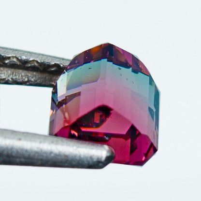Natural Bi-Color Tourmaline Gemstone | IGI Certified Emerald Cut Loose Gemstone