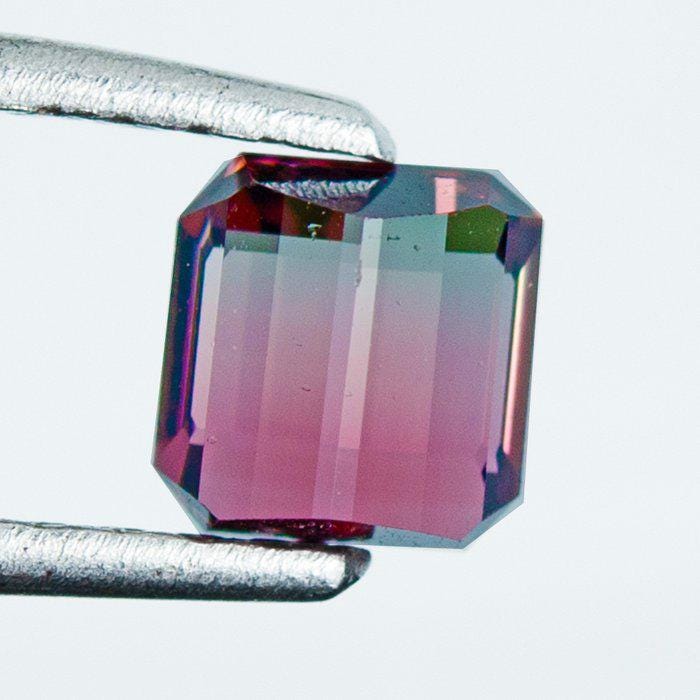 Natural Bi-Color Tourmaline Gemstone | IGI Certified Emerald Cut Loose Gemstone