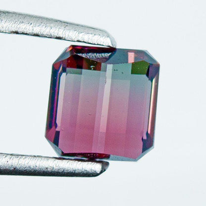 Natural Bi-Color Tourmaline Gemstone | IGI Certified Emerald Cut Loose Gemstone