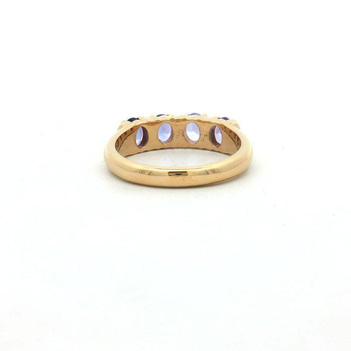 Natural Tanzanite Band Ring | Gold Plated Sterling Silver, December Birthstone
