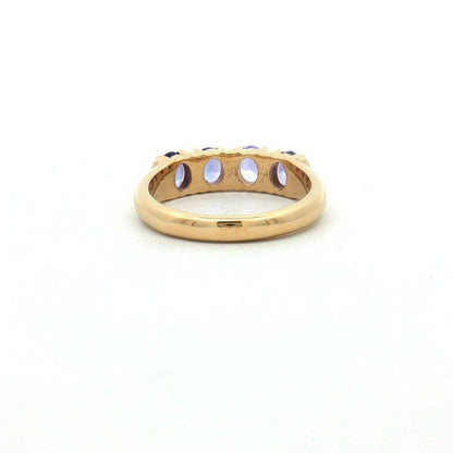 Natural Tanzanite Band Ring | Gold Plated Sterling Silver, December Birthstone