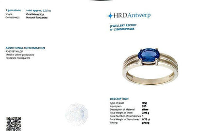 Oval Tanzanite Solitaire Ring | Gold Plated Sterling Silver, December Birthstone