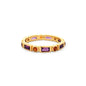 Amethyst & Citrine Eternity Band Ring in Gold Plated Sterling Silver