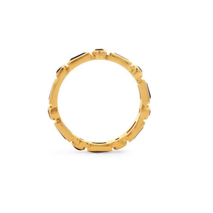 Amethyst & Citrine Eternity Band Ring in Gold Plated Sterling Silver