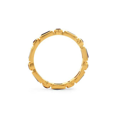 Amethyst & Citrine Eternity Band Ring in Gold Plated Sterling Silver