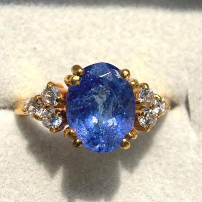 Natural 1.5 Ct Oval Tanzanite Ring | Solid 925 Sterling Silver Ring | Promise Engagement Gift