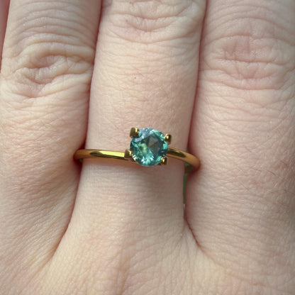 0.65 Ct Unheated Montana Sapphire | Natural Green Blue Sapphire | Ethically Hand Found in Montana | Round Loose Gemstone
