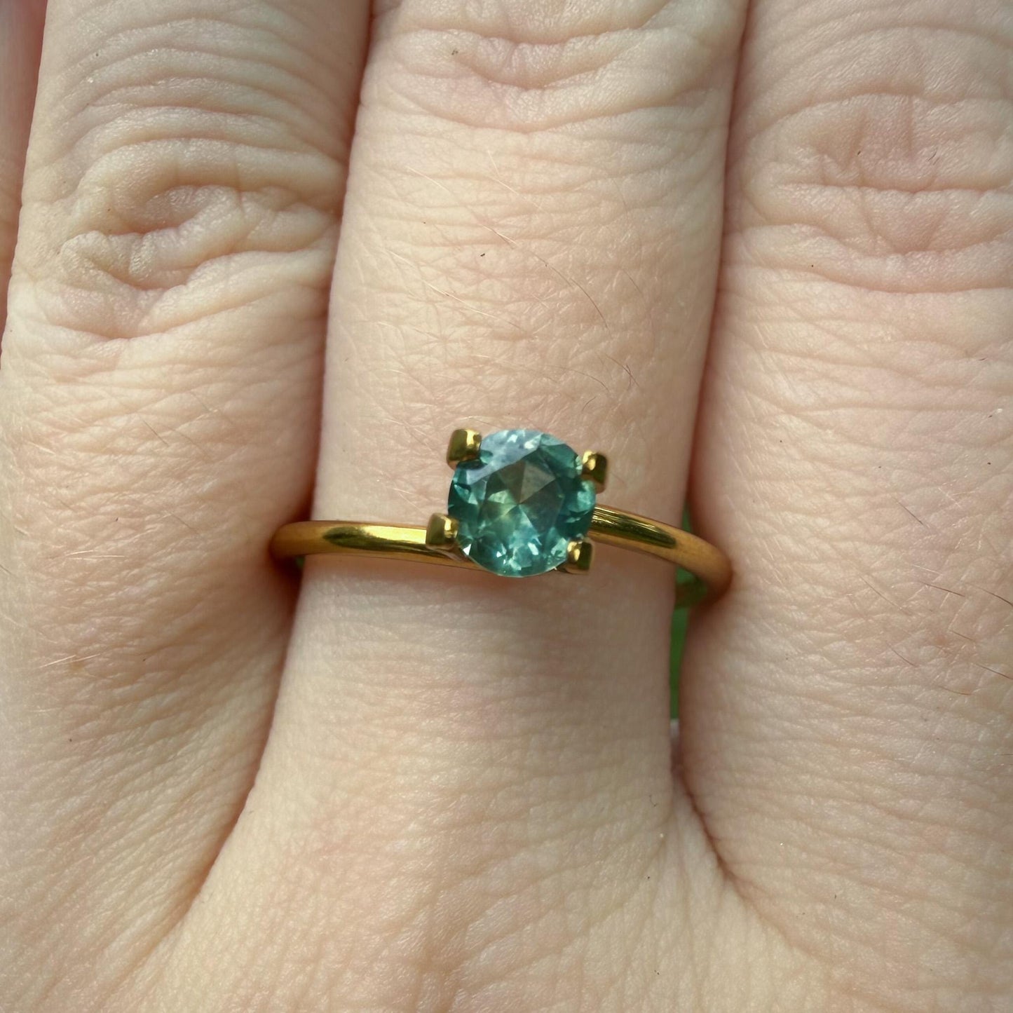 0.65 Ct Unheated Montana Sapphire | Natural Green Blue Sapphire | Ethically Hand Found in Montana | Round Loose Gemstone