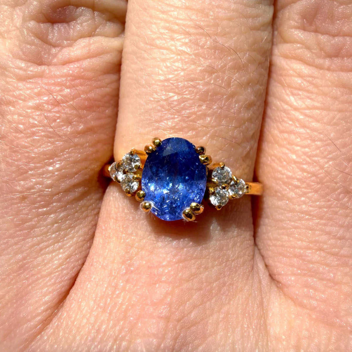 Natural 1.5 Ct Oval Tanzanite Ring | Solid 925 Sterling Silver Ring | Promise Engagement Gift