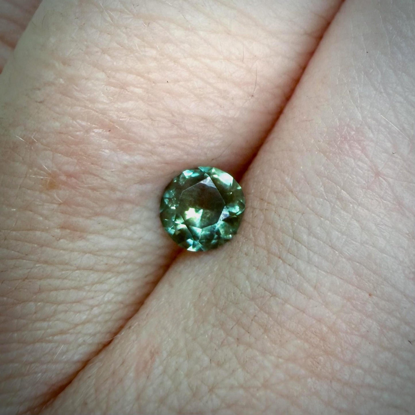 0.65 Ct Unheated Montana Sapphire | Natural Green Blue Sapphire | Ethically Hand Found in Montana | Round Loose Gemstone