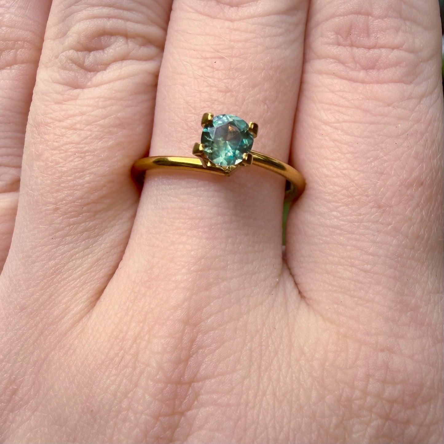0.65 Ct Unheated Montana Sapphire | Natural Green Blue Sapphire | Ethically Hand Found in Montana | Round Loose Gemstone