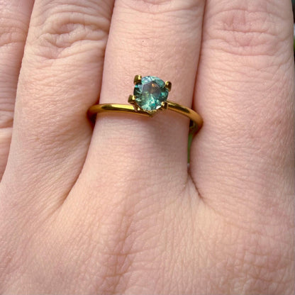 0.65 Ct Unheated Montana Sapphire | Natural Green Blue Sapphire | Ethically Hand Found in Montana | Round Loose Gemstone