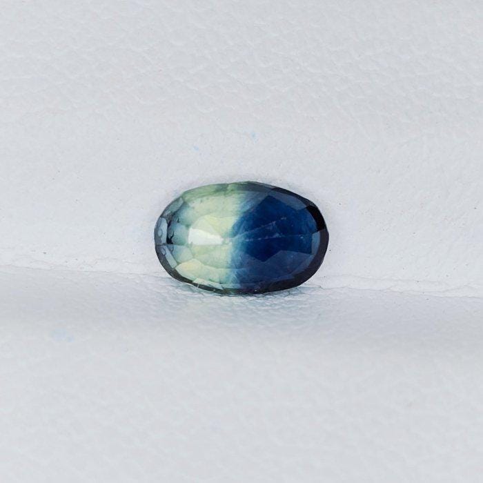 IGI Certified Bi-Color Sapphire 0.84 Ct | Natural Green & Blue Sapphire | Oval Cut Loose Gemstone | Heated Parti Sapphire