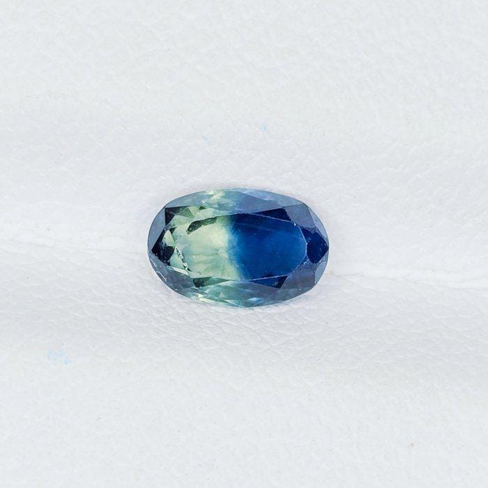 IGI Certified Bi-Color Sapphire 0.84 Ct | Natural Green & Blue Sapphire | Oval Cut Loose Gemstone | Heated Parti Sapphire