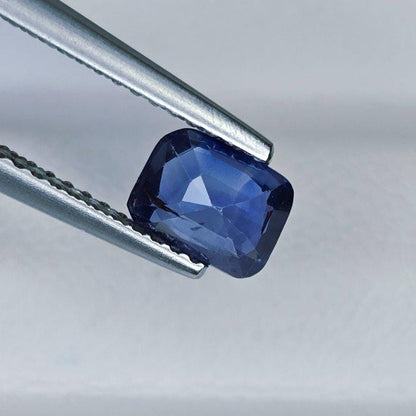 IGI Certified Deep Blue Sapphire 0.87 Ct | Natural Blue Sapphire | Cushion Rectangle Loose Sapphire | Heated Sapphire | September Birthstone
