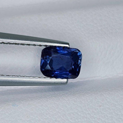 IGI Certified Deep Blue Sapphire 0.87 Ct | Natural Blue Sapphire | Cushion Rectangle Loose Sapphire | Heated Sapphire | September Birthstone