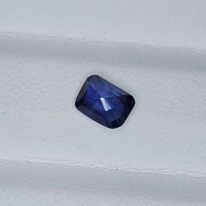 IGI Certified Deep Blue Sapphire 0.87 Ct | Natural Blue Sapphire | Cushion Rectangle Loose Sapphire | Heated Sapphire | September Birthstone
