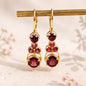 Natural Garnet Drop Earrings | Certified ALGT Genuine Garnet Earrings | Gold Vermeil over 925 Sterling Silver | January Birthstone Gift