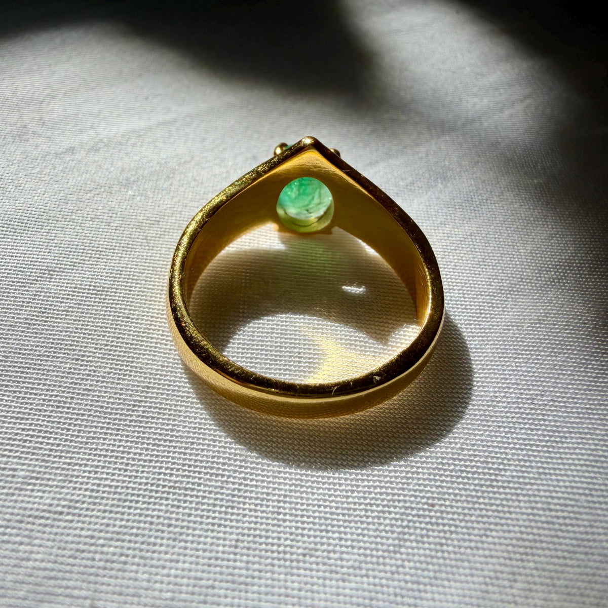 Natural 2 Ct Emerald Ring | Oval Genuine Emerald Ring | Gold Vermeil over 925 Sterling Silver | Untreated Emerald