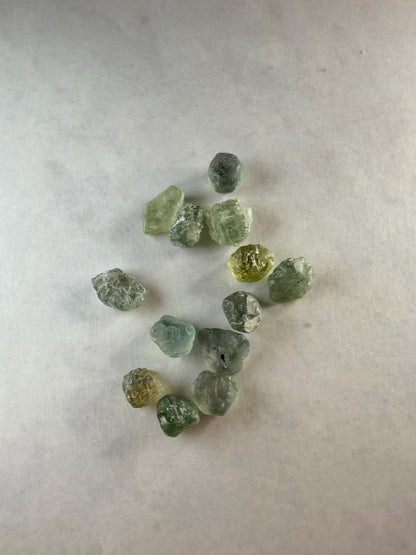 10.5 CTW Rough Montana Sapphires | Hand Mined Montana Gravel | Faceting Rough | Mixed Green Blue Yellow Gems