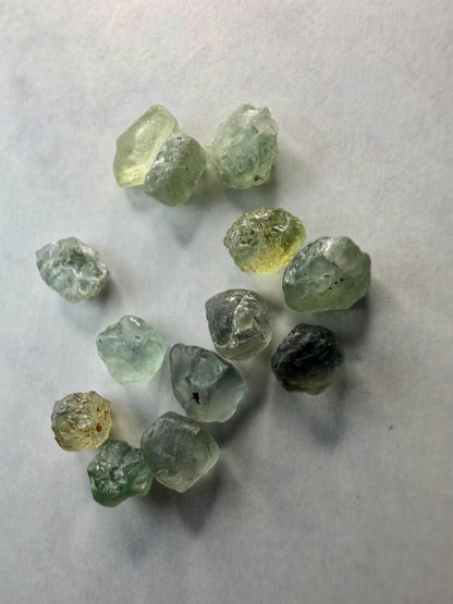 10.5 CTW Rough Montana Sapphires | Hand Mined Montana Gravel | Faceting Rough | Mixed Green Blue Yellow Gems