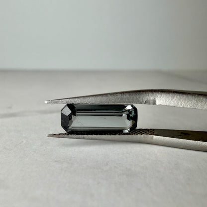 1.82 Ct Natural Blue Gray Spinel | IGI Certified Emerald Cut Loose Gemstone | Steel Blue Spinel | October Birthstone | Collector Gem