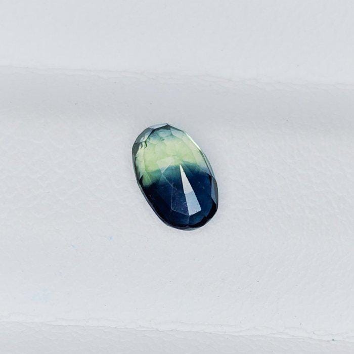 IGI Certified Bi-Color Sapphire 0.84 Ct | Natural Green & Blue Sapphire | Oval Cut Loose Gemstone | Heated Parti Sapphire