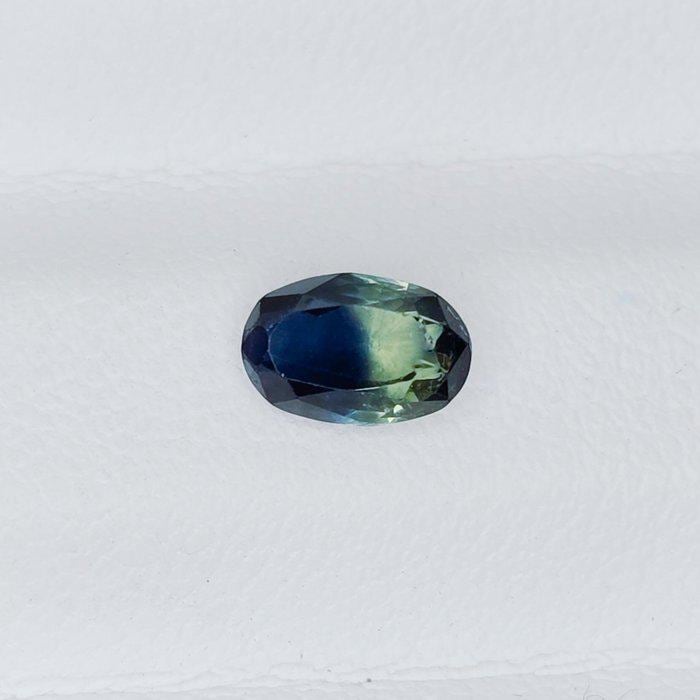 IGI Certified Bi-Color Sapphire 0.84 Ct | Natural Green & Blue Sapphire | Oval Cut Loose Gemstone | Heated Parti Sapphire