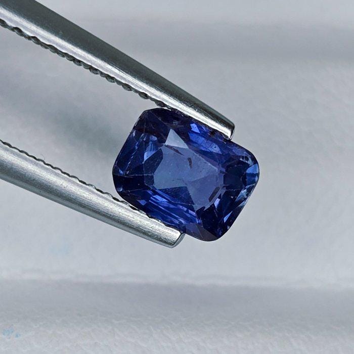 IGI Certified Deep Blue Sapphire 0.87 Ct | Natural Blue Sapphire | Cushion Rectangle Loose Sapphire | Heated Sapphire | September Birthstone