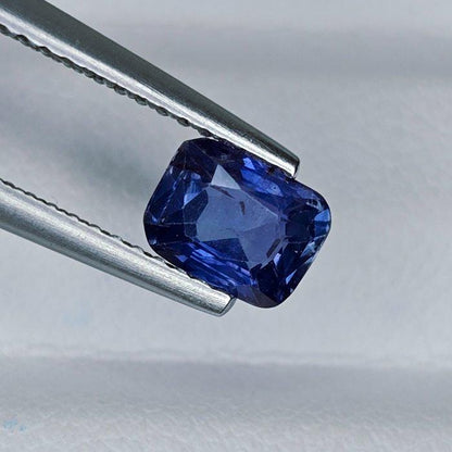 IGI Certified Deep Blue Sapphire 0.87 Ct | Natural Blue Sapphire | Cushion Rectangle Loose Sapphire | Heated Sapphire | September Birthstone