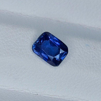 IGI Certified Deep Blue Sapphire 0.87 Ct | Natural Blue Sapphire | Cushion Rectangle Loose Sapphire | Heated Sapphire | September Birthstone