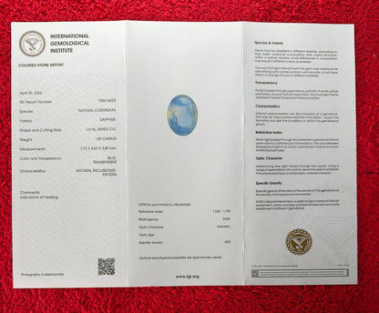 IGI Certified Natural Blue Sapphire 1.50 Ct | Loose Blue Sapphire | Oval Sapphire | Heated Sapphire | September Birthstone