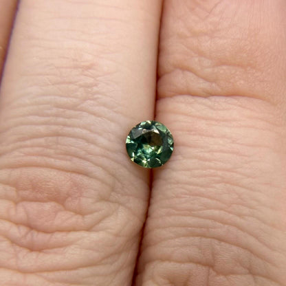 0.65 Ct Unheated Montana Sapphire | Natural Green Blue Sapphire | Ethically Hand Found in Montana | Round Loose Gemstone