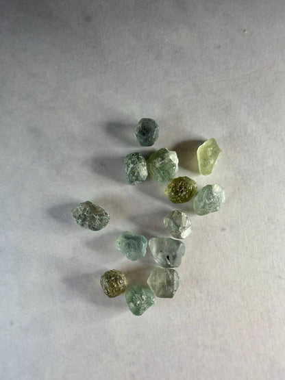 10.5 CTW Rough Montana Sapphires | Hand Mined Montana Gravel | Faceting Rough | Mixed Green Blue Yellow Gems