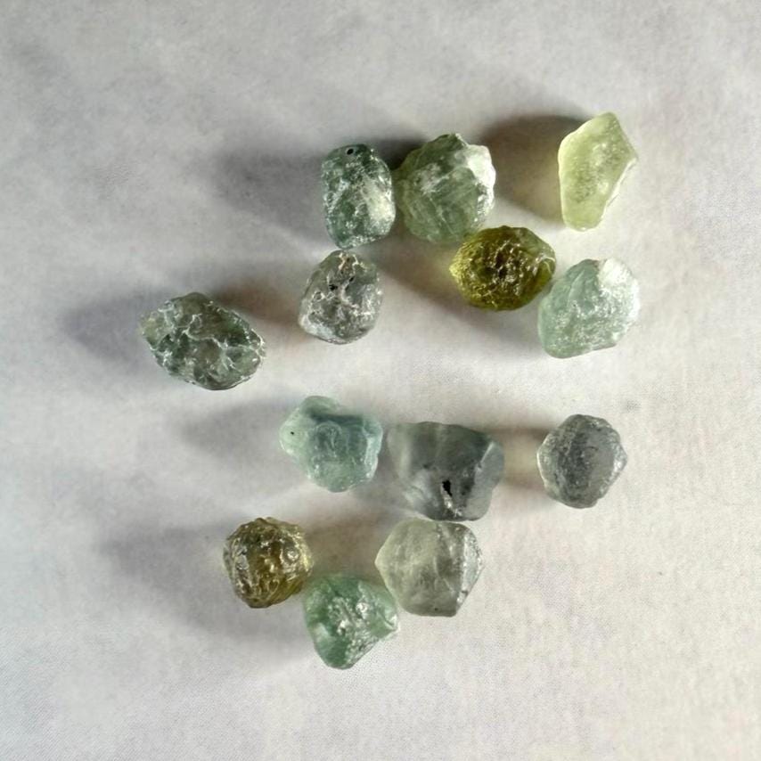 10.5 CTW Rough Montana Sapphires | Hand Mined Montana Gravel | Faceting Rough | Mixed Green Blue Yellow Gems