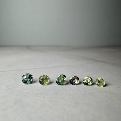 1.05 TCW Unheated Montana Sapphire Collection | 6 Hand Mined Natural Loose Sapphires | Green, Teal & Parti Montana Gemstones