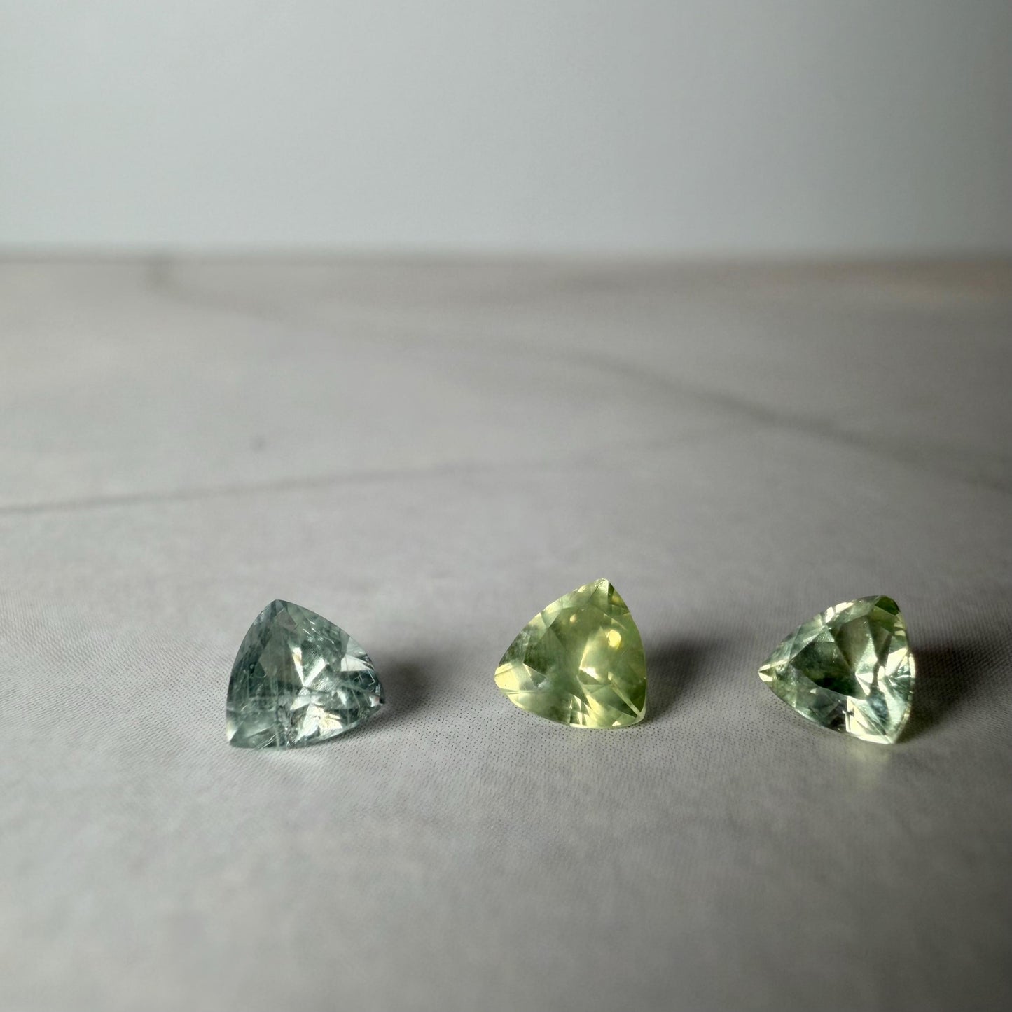 0.75 TCW Unheated Montana Sapphire Trillion Set | 3 Hand Mined Natural Loose Sapphires | Blue & Green Montana Gemstone Suite