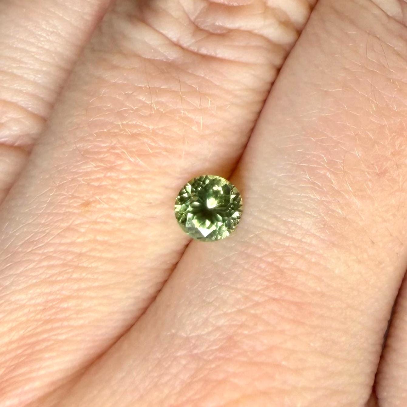 0.70 Ct Montana Sapphire – Natural Green Round Sapphire – Loose Montana Gemstone – USA Sapphire for Ring or Jewelry