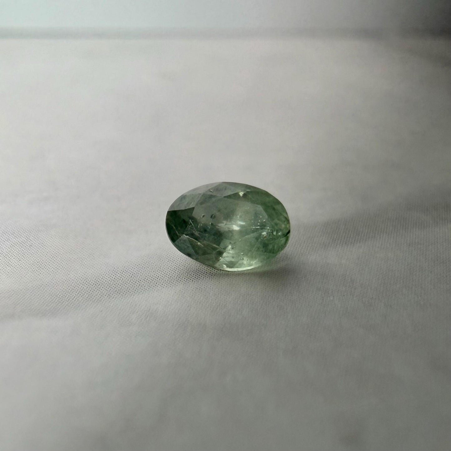 0.55 Ct Heated Montana Sapphire – Sage Green Oval Sapphire – Natural Included Montana Gemstone – Loose USA Sapphire