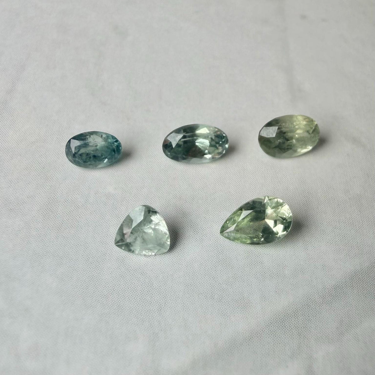 1.5 TCW Heated Montana Sapphire Lot – 5 Natural Blue Green Sapphires – Faceted Loose Gemstones – Montana Gems for Jewelry