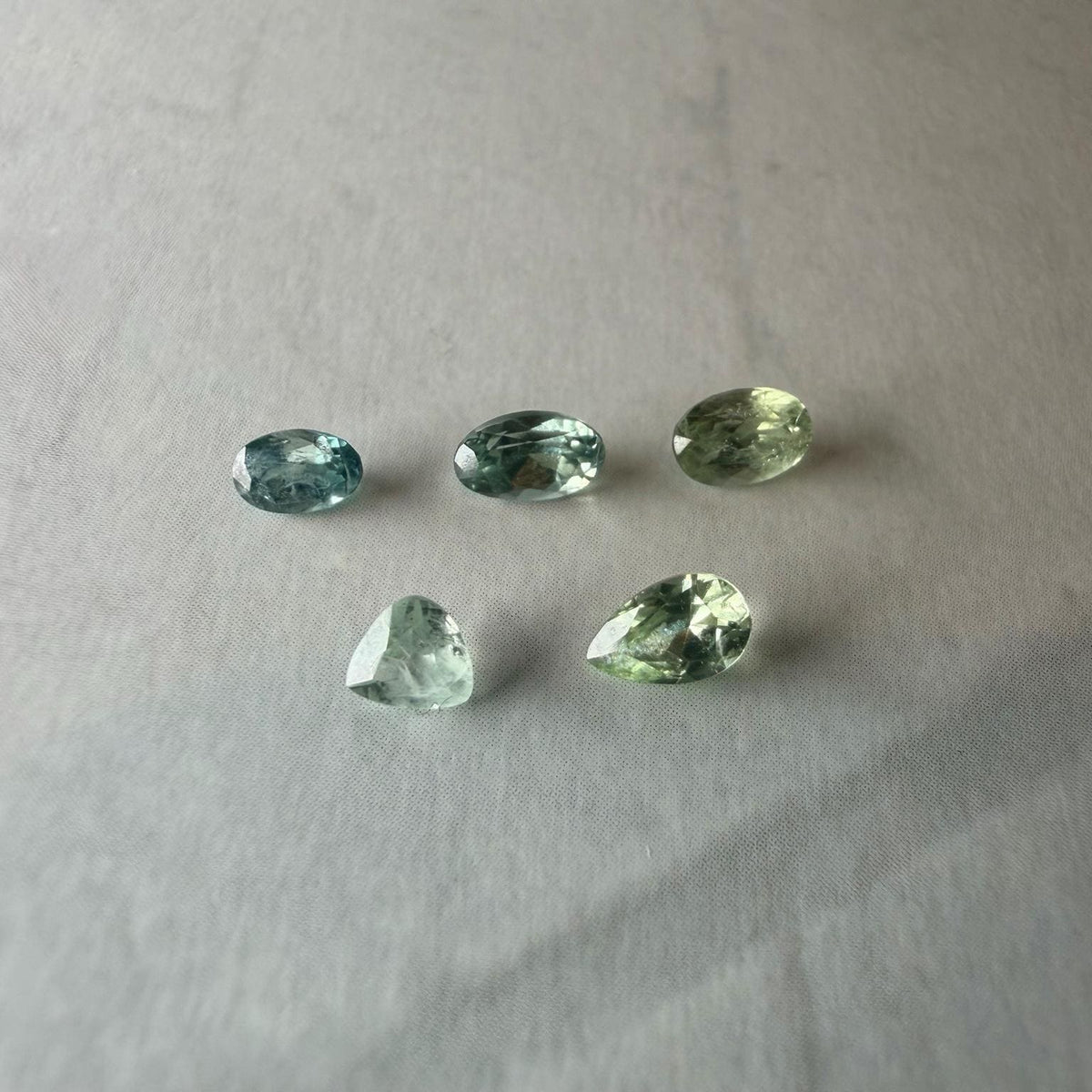 1.5 TCW Heated Montana Sapphire Lot – 5 Natural Blue Green Sapphires – Faceted Loose Gemstones – Montana Gems for Jewelry