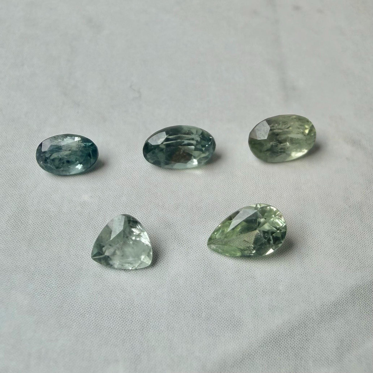 1.5 TCW Heated Montana Sapphire Lot – 5 Natural Blue Green Sapphires – Faceted Loose Gemstones – Montana Gems for Jewelry