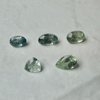 1.5 TCW Heated Montana Sapphire Lot – 5 Natural Blue Green Sapphires – Faceted Loose Gemstones – Montana Gems for Jewelry