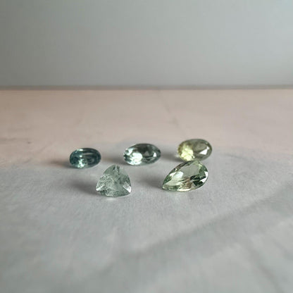 1.5 TCW Heated Montana Sapphire Lot – 5 Natural Blue Green Sapphires – Faceted Loose Gemstones – Montana Gems for Jewelry